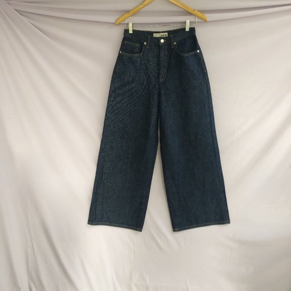 Moto Indigo HighRise Loose Wide leg Jeans w28 +MEASUREMENT Rigid/Thick denim - Picture 3 of 11